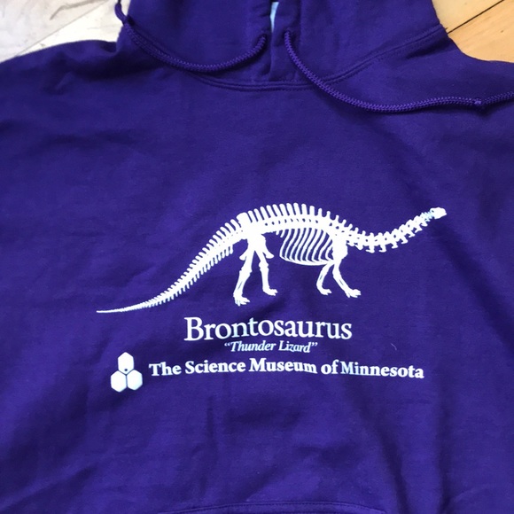 Size XL BRONTOSAURUS /"Thunder Lizard/" Purple Hoodie Sweatshirt NWT